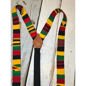 Vintage Men's Rasta Design Suspenders - Picture 1 of 6