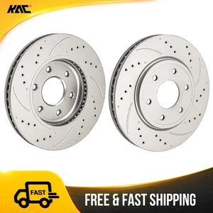 2PC Front Drilled Slotted Brake Rotors For 2005-2019 Nissan Frontier 2.5L 980369 - Picture 1 of 19