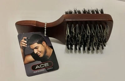 Ace Soft and Firm Boar Bristles Mini Club Brush Double Sided for Natural Waves  - Image 1 of 4