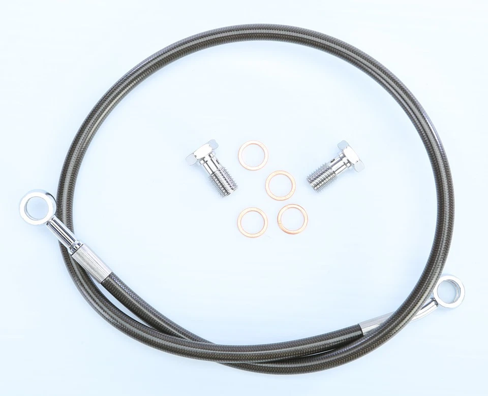 Streamline Steel Braided Rear Brake Line Smoke +4in for Honda TRX450R TRX450ER - Image 1 of 1