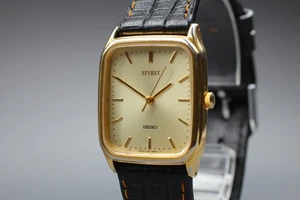 Vintage [NEAR MINT] Seiko Spirit 5E31-5B50 27mm Gold Dial Quartz Herrenuhr - Bild 1 von 12