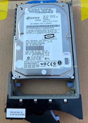 IBM 32P0734 32P0736 33P3380 36GB 15K SCSI 80 PIN Hard Drive with Server Tray - Image 1 of 3