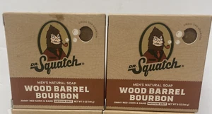 Lot 2 DR. SQUATCH MEN’S NATURAL SOAP WOOD BARREL BOURBON 5 OZ BAR BRAND NEW - Picture 1 of 2