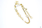NEW Chanel AB7943B07831 With CC Logo And Crystal Gold / NH336 Metal Bracelet Ghw