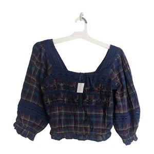 American Eagle AE Lace Puff-Sleeve Blouse Women's Multi Women's Size Small -NEW- - Picture 1 of 8