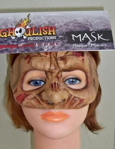 KIDS OR ADULTS UNDEAD ZOMBIE HALF LATEX FACE MASK COSTUME TB27636 - Picture 1 of 3