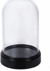 Floral Garden High Cloche Clear Dome W Black Base 5”X 3.5” Aprox.-NEW-SHIP 24HRS - Picture 1 of 4