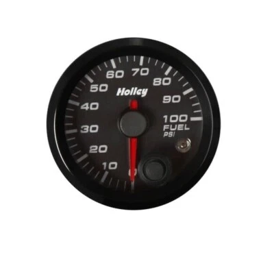 Holley 2 - 1 / 16" Black Analog Style Fuel Pressure Gauge 0 - 100psi 26-608 - Image 1 of 4