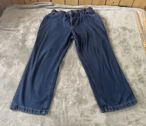 VTG Haband’s Ice House Jeans Mens 40M Blue Jeans Plaid Flannel Lined Pants - Picture 1 of 14