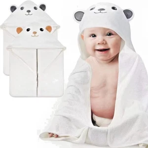 Baby Infant Hooded Towels Cartoon Towel Blanket Soft Absorbent Bath Robe 80x80CM - Picture 1 of 25