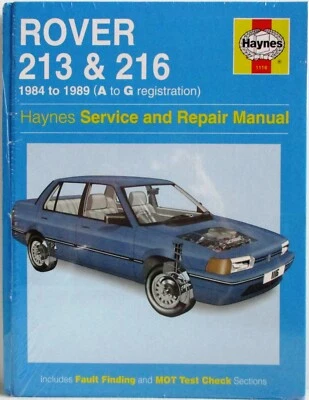Haynes - Rover 213 & 216/1984 A 1989 (a G Reg) Servizio & Manuale di Riparazione - Immagine 1 di 4