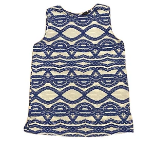 Ann Taylor Womens Top Nautical Rope Shell Blouse Blue White Sleeveless Size XS - Picture 1 of 8