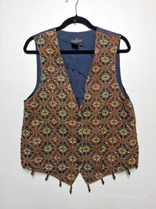 VTG Carole Little Sport Vest Women M Multicolor Traditional Cultures Embellished - Picture 1 of 15