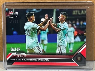 2023 TOPPS NOW MLS #112 TYLER WOLFF ATLANTA UNITED Call-Up Red Parallel 10/10 - Image 1 of 3