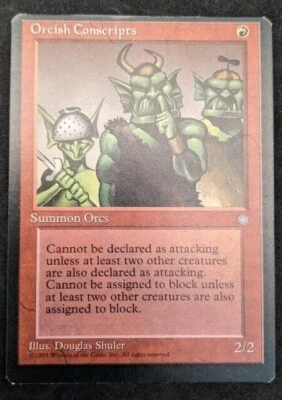 Orcish Conscripts - MTG Magic the Gathering - Ice Age - Miscut Top - Image 1 of 2
