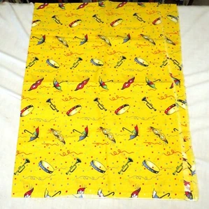 Tear Textil 40 x 54 Cotton Fabric Yellow with Musical Instruments Masks Umbrella - Picture 1 of 2