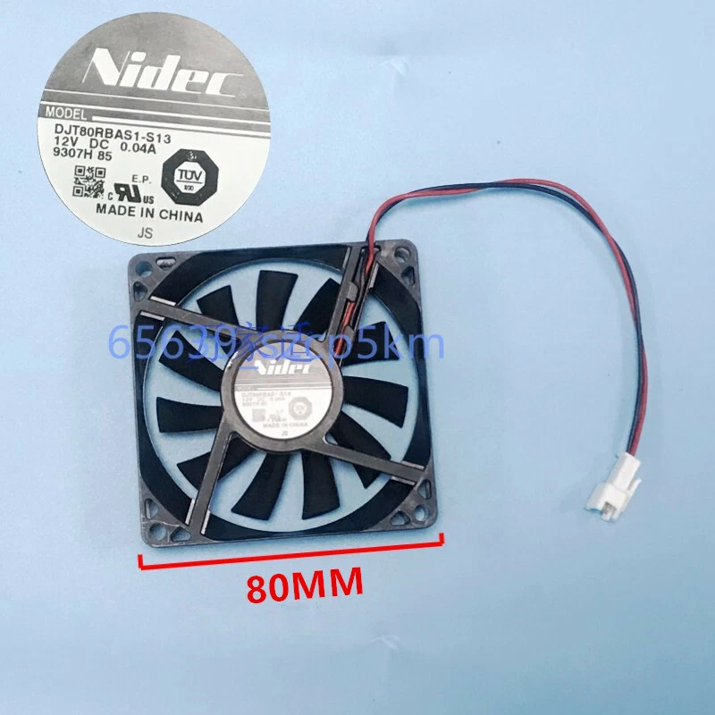 Nidec DJT80RBAS1 12V 0.04A 80X80X15MM 2Pin Silent Fan For Refrigerator Fan - Image 1 of 2