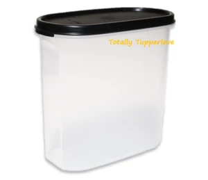 Nuevo Tupperware #3 Corto Ovalado Modular Mates Negro Sello Hermético 7 Tazas Almacenamiento ❤️ - Imagen 1 de 2