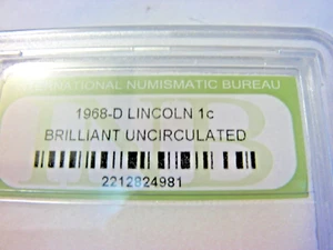 +USA COINS 1968 D LINCOLN ONE CENT SLABBED B.U. - Picture 1 of 3