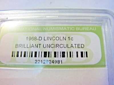 +USA COINS 1968 D LINCOLN ONE CENT SLABBED B.U. - Image 1 of 3