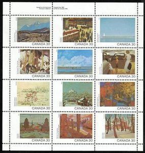 Canada sc#966a Canada Day 1982 Pane of 12, Field Pane Top Info, Mint-NH - Picture 1 of 2