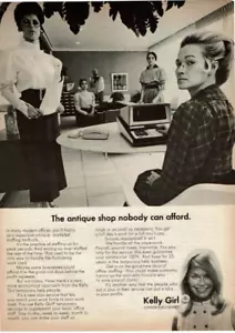 1969 Vintage Print Ad Kelly Girl The antique shop nobody can afford Staffing - Picture 1 of 2