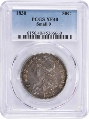 1830 Bust Half Dollar Small 0 EF40 PCGS - Image 1 of 2
