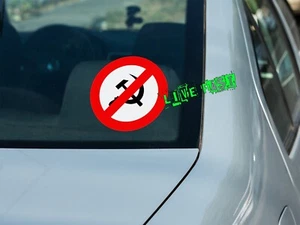 AGAINST COMMUNISM ANTI COMMUNIST STICKER DECAL veteran cold war patriot pro usa - Picture 1 of 3