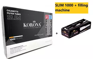 1000 Korona Slim Cigarette Empty Filter Tubes + filling machine SET easy filing - Picture 1 of 8