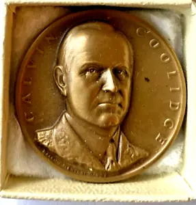 Calvin Coolidge Presidential Solid Bronze Art 1 1/4” Medal Medallic Art Co - Picture 1 of 7