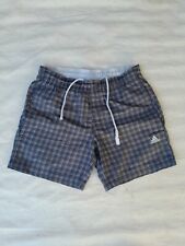 Pantalones cortos vintage Adidas Check para hombre extra pequeños gris bordado logotipo 3 bolsillos