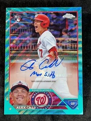 2023 Topps Chrome AQUA WAVE REFRACTOR ROOKIE AUTO Alex Call 085/199 - Image 1 of 3