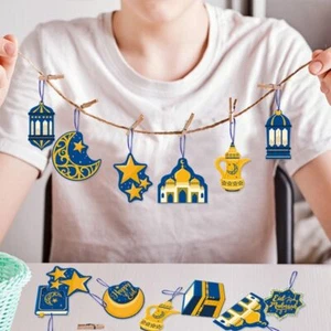 10Pcs Star Moon Castle Happy Eid Mubarak Pendant Festive Ramadan Decor Festival - Picture 1 of 12