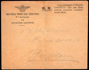 España - Guerra Civil - Membrete - 1937 - Sobre membrete "Servicio Tren del ... - Imagen 1 de 1