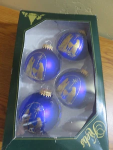 Weihnachten von Krebs BLAUE KRIPPE Ornamente 4er Set MARY JOSEPH KRIPPE - Bild 1 von 3