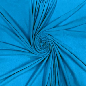 Turquoise Cotton Spandex Jersey Fabric - 60" Wide - Sold by Yard & Bolt - Picture 1 of 1