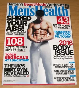 MEN'S HEALTH UK MAGAZINE - AUGUST 2016 - TARZAN'S BEAST MODE WORKOUT - AS NEW - Picture 1 of 1
