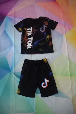 MARKENLOS Jungen Sportanzug Neu Jungen 2 Teiler 98-158 Kinder Zweiteiler TShirt Caprihose