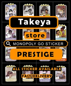 Monopoly Go Prestige 3-5 ⭐Stars Card Sticker (All Sticker Available)