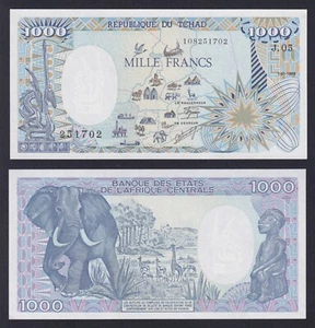 Chad Banknote 1000 FRANCS 1988 P.-10Aa FDS/UNC - Picture 1 of 1
