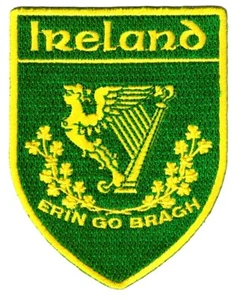 PARCHE DE HIERRO ERIN GO BRAGH IRLANDESA ESCUDO DE ARMAS EMBLEMA INSIGNIA bordado - Imagen 1 de 4