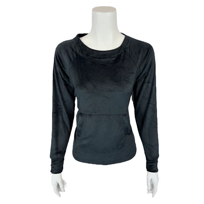 Велюровый пуловер Bali Studio Collection Luxe Lounge черный однотонный размер X-Small - Изображение 1 из 2