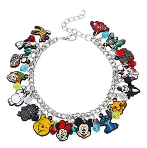 Disney Cute Movie Character Themed Charm Bracelet – Metal Enamel Charms - Picture 1 of 1