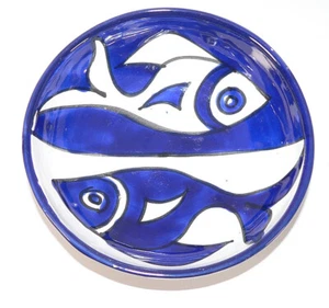 Schale blau/weiß Fische Handarbeit Tunesien #6203 - Bild 1 von 2