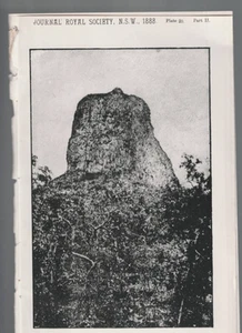 ( K 94a C ) GEOLOGICAL PRINT c1888 ,GALSSHOUSE MOUNTAIN QLD , BASALT CORE - Picture 1 of 1
