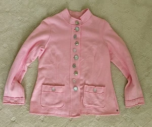 Neon Buddha PINK Jacke Strass Rauten Knöpfe Damen S Taschen Baumwolle  - Bild 1 von 11