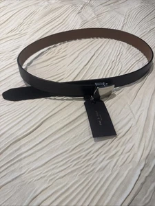 Neu 195 $ Rag & Bone Flint Wendegürtel aus Leder in Schwarz/Hellbraun Größe: Small - Bild 1 von 4