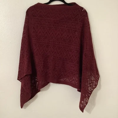 Poncho Rojo Bohemio Boho Hippie Western Rodeo Vaquera Vaquero Tejido Talla Única Foto 1 de 4