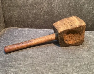 Antique Burl Wood Masher Crusher Mallet Patina 12” - Picture 1 of 8