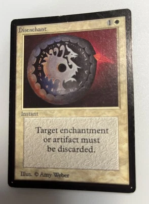 MTG 1X Disenchant X1 Limited Edition Beta Magic - MP (with bend) - Image 1 of 4